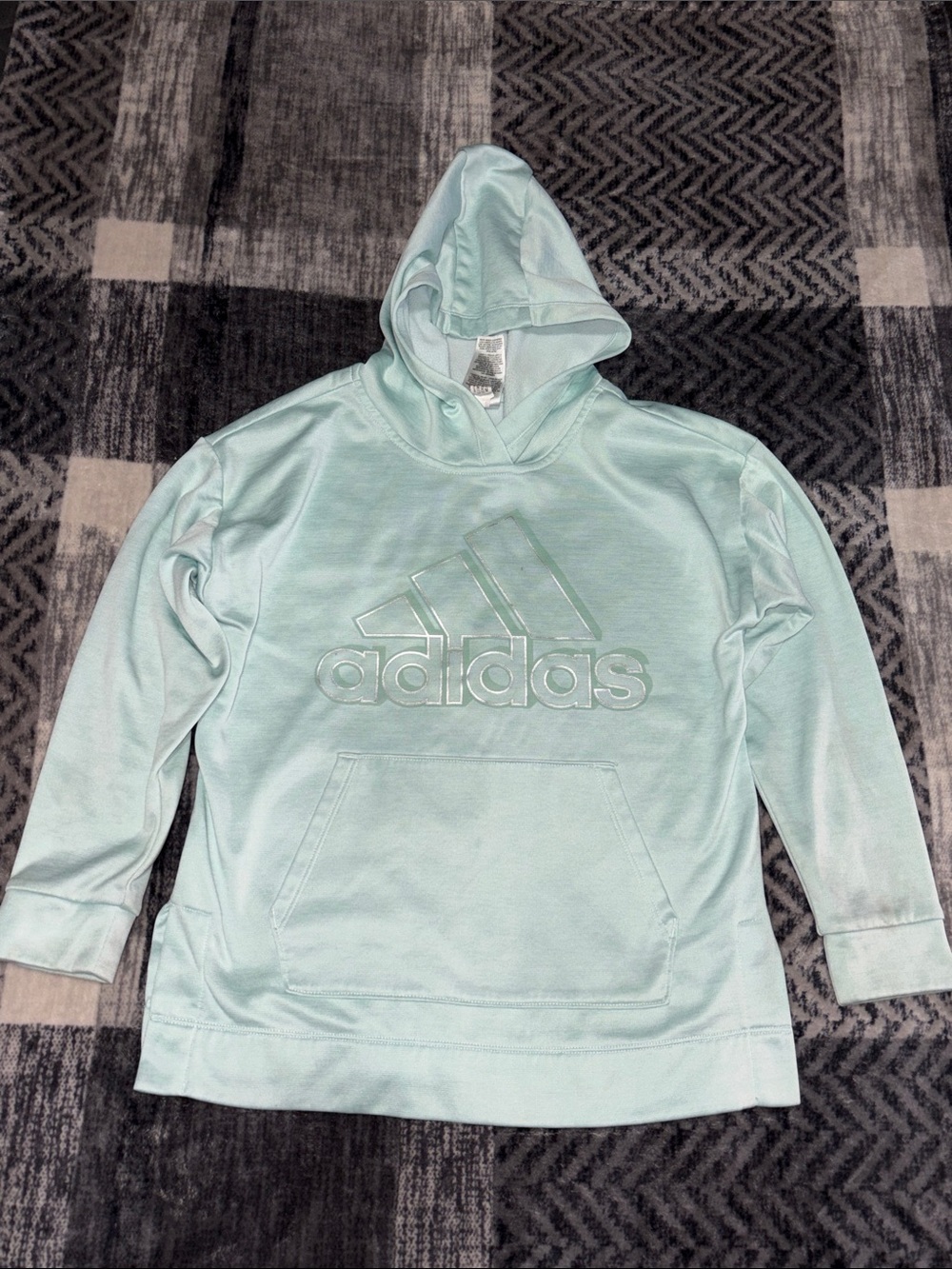 adidas Light Mint Green Kids Pullover Hoodie